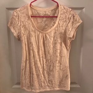 Off white semi-sheer Top
